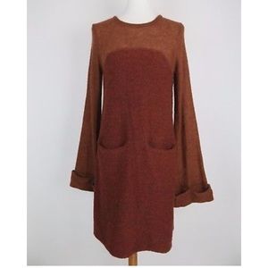Brown long sleeve wool Free People dress